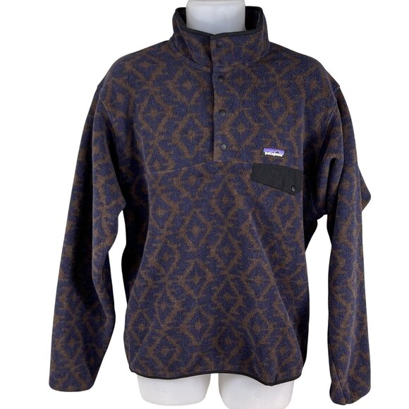 Patagonia Synchilla Mens M Aztec Snap Fleece Pullover Oversized Southwest Jacket - Picture 3 of 16